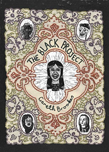 Book cover with ornate frame, central face, and title “The Black Project”.
