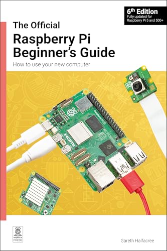Book cover featuring a green Raspberry Pi computer board and accessories.