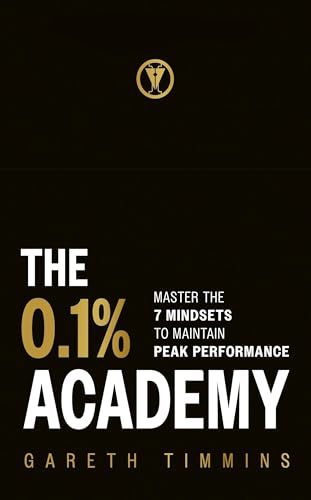 Black book cover with gold text: "The 0.1% Academy" by Gareth Timmins.