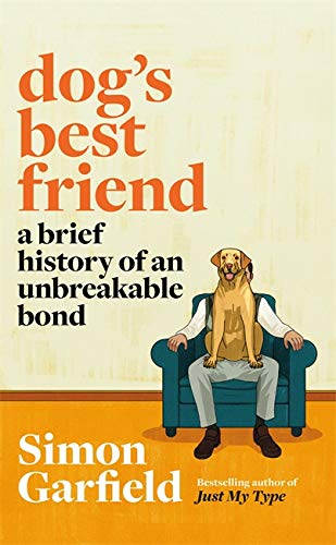 Book cover: man and golden retriever sitting in a teal armchair.
