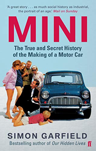 Book cover featuring a classic blue Mini car and people in 1960s attire.