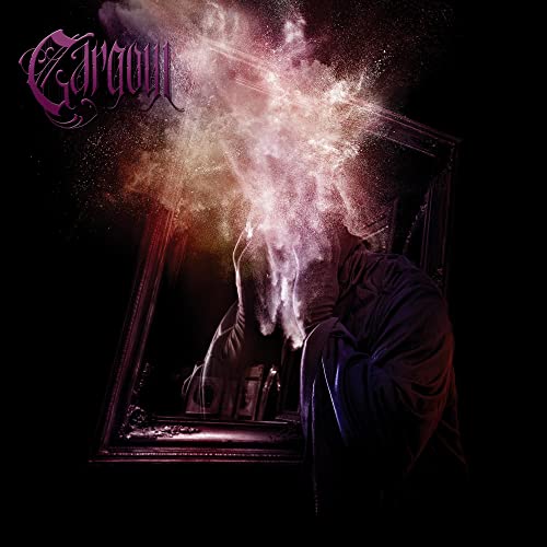 Dark album cover with a figure emerging from a shattered mirror.