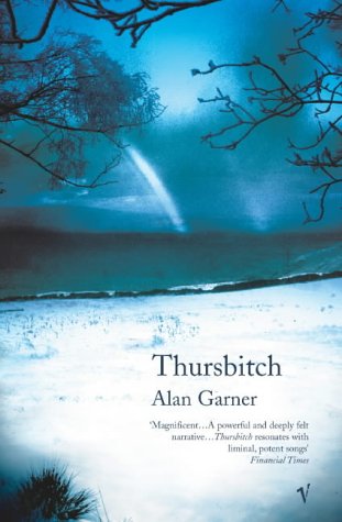 Book cover for Thursbitch by Alan Garner featuring a snowy landscape under blue light.
