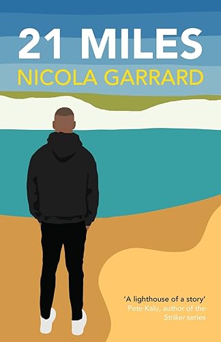 Book cover: "21 Miles" with a man facing the sea.