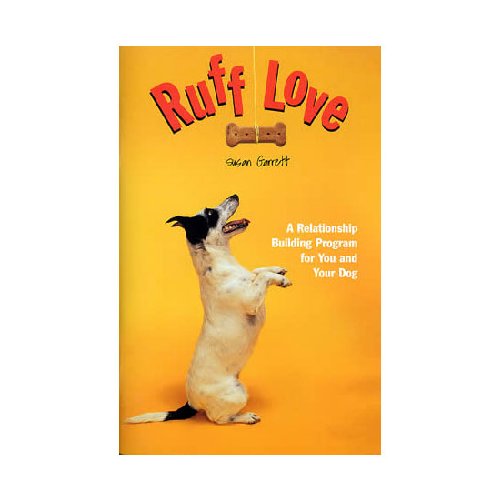 Book cover titled Ruff Love featuring a dog looking up at a hanging treat.