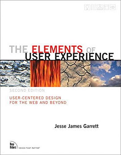 Book cover: "The Elements of User Experience" with nature imagery.
