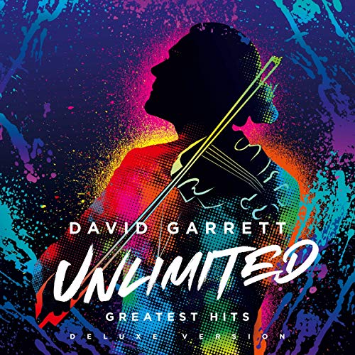 CD cover: David Garrett silhouette with violin against colorful splash art.