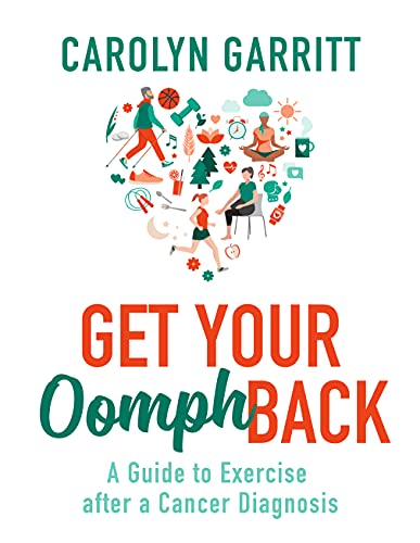Book cover with fitness imagery and a supportive tone for cancer survivors exercising.