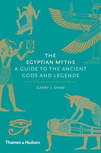 Book cover featuring gold illustrations of Egyptian deities on a teal background.