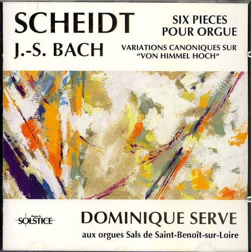 CD cover for Scheidt & Bach’s organ variations, abstract painted design.