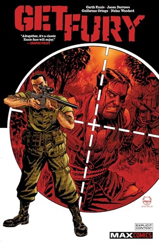 Comic book cover: "Get Fury" depicts a soldier aiming a rifle, red background.