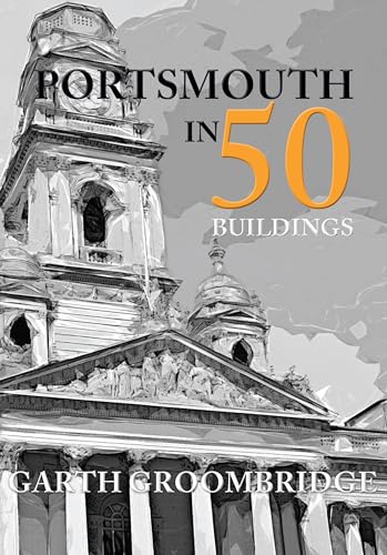 Book cover featuring a grayscale image of Portsmouth’s Guildhall clock tower.
