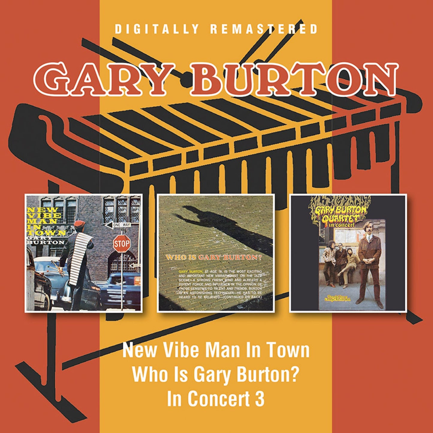 CD cover for Gary Burton's jazz albums, orange and black design.