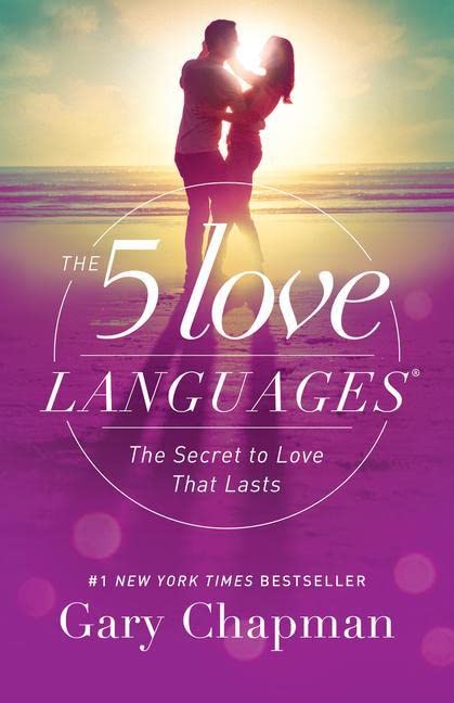 Book cover with couple embracing, titled "The 5 Love Languages.