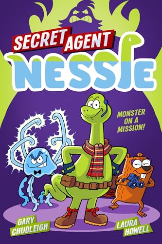 Book cover featuring a green Nessie character, a blue jellyfish, and a beaver.