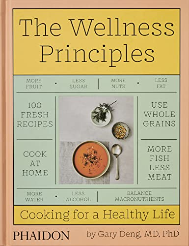 Cookbook cover: "The Wellness Principles" with food imagery and recipe focus.