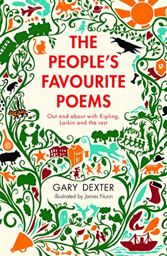 Book cover with red text surrounded by intricate green illustrations of nature and objects.