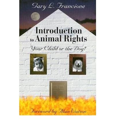 Book cover with a house image, child and dog portraits, titled "Introduction to Animal Rights.