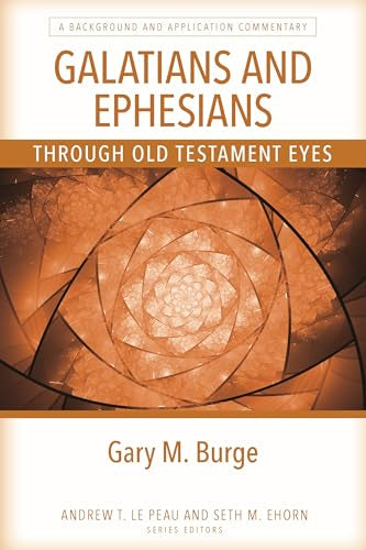 Book cover: "Galatians and Ephesians" commentary with abstract orange eye design.