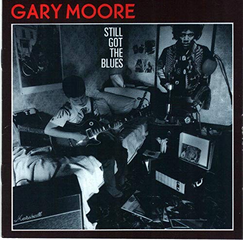 Gary Moore album cover: a guitarist in a cluttered room.