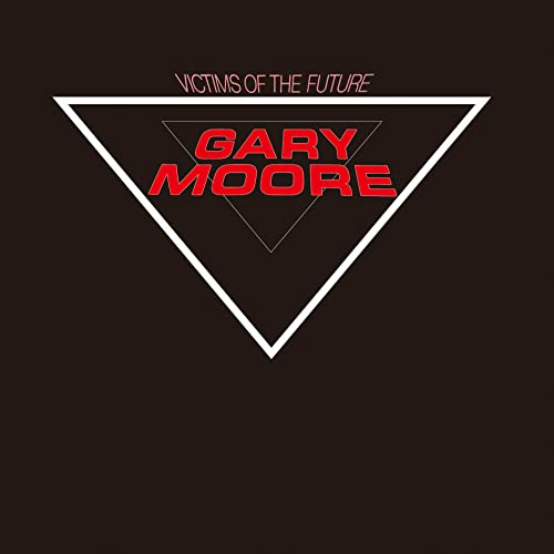 Gary Moore album cover: red text within a white triangle on black.