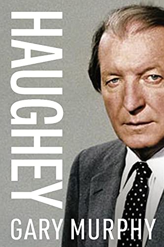 Book cover featuring a portrait of Charles Haughey with bold white text.