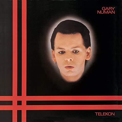 Gary Numan’s “Telekon” vinyl album cover featuring a portrait of the artist.