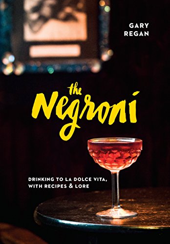 Book cover featuring a Negroni cocktail and bold yellow title text.