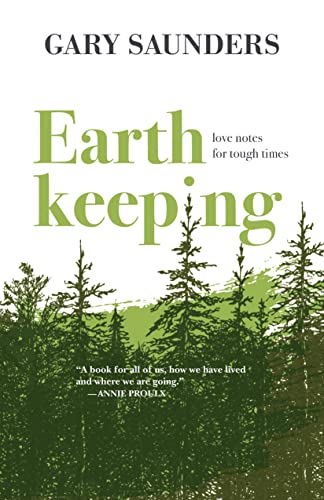 Book cover for “Earthkeeping” with green text and a forest image.