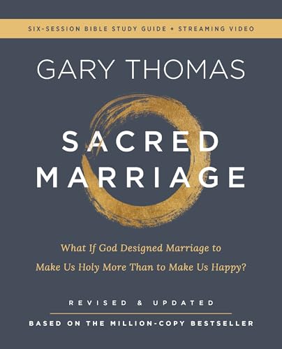Book cover for "Sacred Marriage" by Gary Thomas, with gold circular design.