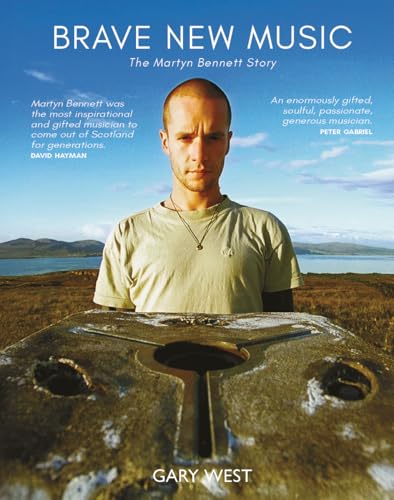Book cover featuring Martyn Bennett with a bagpipe and landscape.