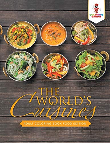 Book cover with colorful images of various food dishes in pans.