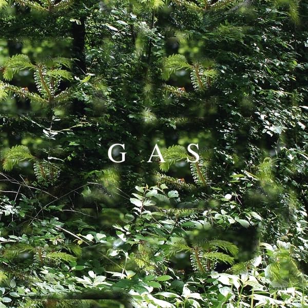 The word GAS centered over a blurry, layered image of a dense green forest.