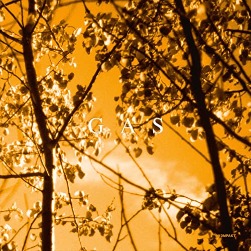 Album cover showing tree branches silhouetted against a bright orange sky with text GAS.