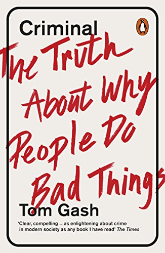 Book cover: "Criminal" by Tom Gash with red, handwritten-style title.