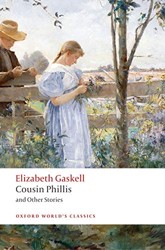 Book cover for Cousin Phillis and Other Stories by Elizabeth Gaskell featuring pastoral painting.