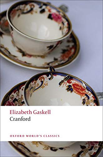Book cover: "Cranford" by Elizabeth Gaskell, featuring floral teacups.