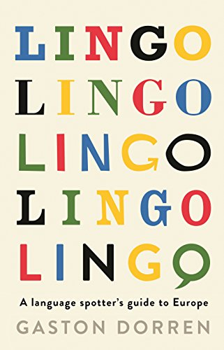 Book cover with colorful, repeating "LINGO" text and author name below.