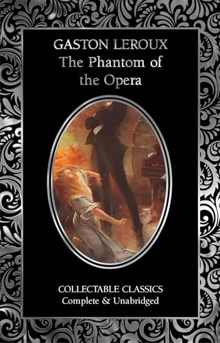 Book cover of The Phantom of the Opera featuring an oval illustration of two figures.