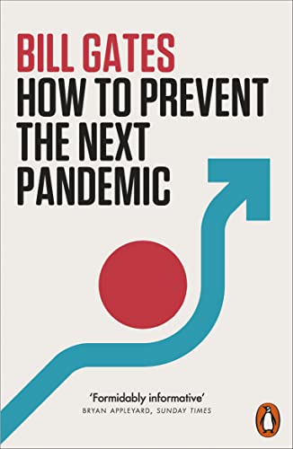 Book cover: "How to Prevent the Next Pandemic" by Bill Gates, with red and blue design.