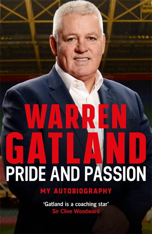Warren Gatland’s autobiography cover with his portrait and bold red title.