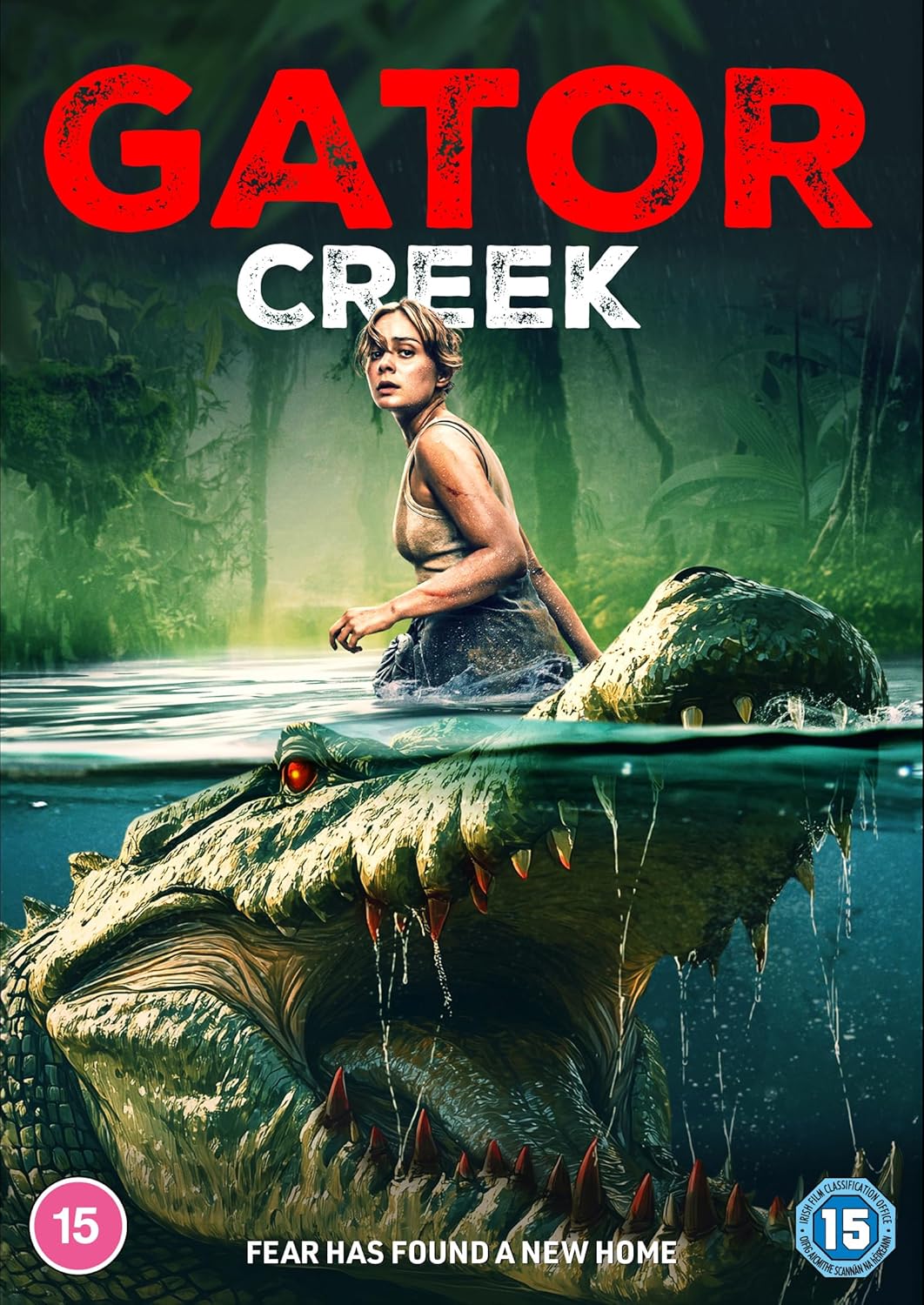 DVD cover for "Gator Creek" featuring a woman and an alligator.