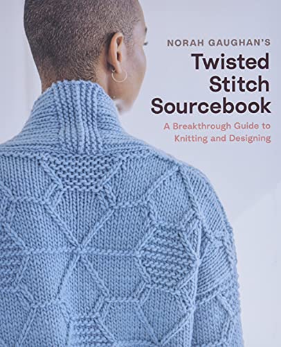 Book cover featuring a woman wearing a textured, blue knitted garment.