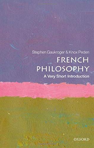 Book cover: “French Philosophy” with purple, pink, and yellow abstract paint.