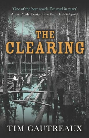Book cover: swamp scene with two figures on a wooden walkway.