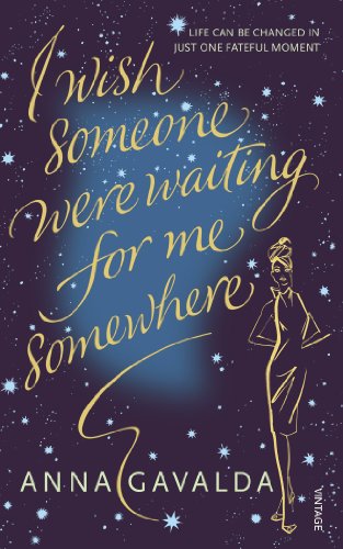 Book cover: woman in dress, gold lettering on dark blue starry background.