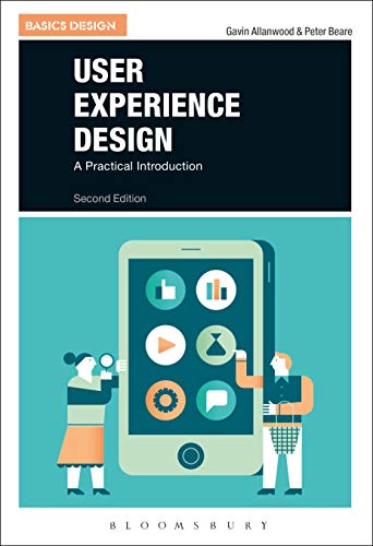 Book cover: “User Experience Design” with illustration of people and a phone.