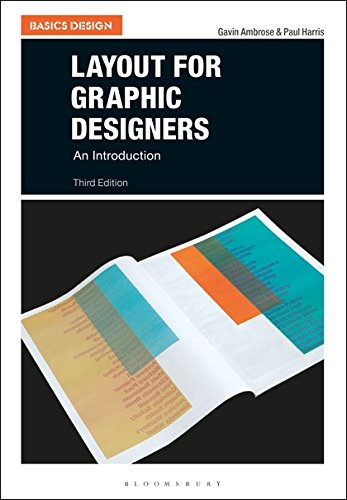 Book cover: “Layout for Graphic Designers” with an open book image.
