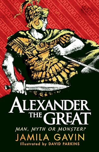 Book cover depicting Alexander the Great in armor, holding a sword.