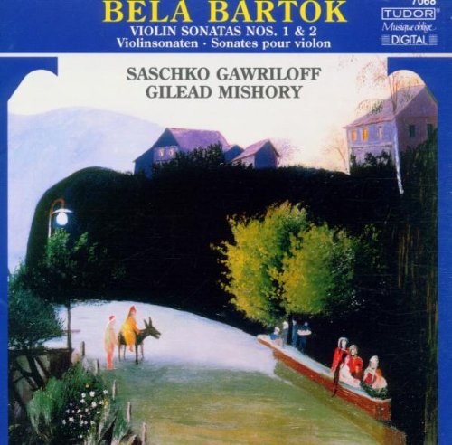 "CD cover featuring a painting of a river scene with people and houses."